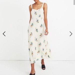 New with Tags White Floral Silk Madewell Maxi Dress
